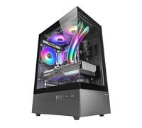 Mars Gaming MC-XO, Boîtier Gaming ATX, Double Verre Trempé Continu 90°, Ventilateur FRGB 12cm, Système Refroidissement SIDECOOL, Semitour PC avec Design Double Chambre, Grande Capacité Interne, Noir