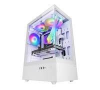 Mars Gaming MC-XO, Boîtier Gaming ATX, Double Verre Trempé Continu 90°, Ventilateur FRGB 12cm, Système Refroidissement SIDECOOL, Semitour PC avec Design Double Chambre, Grande Capacité Interne, Blanc