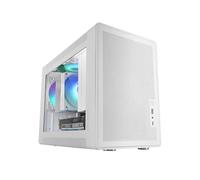 MARS GAMING MC-XPS, Boîtier Gaming MicroATX Ultrapcompact, Verre Trempé + Panneaux Mesh, Ventilateur FRGB 12cm, Technologie Refroidissement Mesh, Support Dual PSU ATX et SFX, Mini-Tour PC USB-C, Blanc