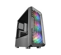 Mars Gaming MCTOR, Boîtier Semi-Tour Gaming ATX, Fenêtre Latérale Complète, Design Frontal Mesh, 3X Ventilateurs Frontaux FRGB 120mm, Design Double Chambre, Noir