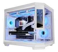 Mars Gaming MC-3TCORELCDM Boîtier Gaming Micro-ATX, Écran IPS de 7,2” Personnalisable, Triple Verre Trempé, Structure Double Chambre Latérale, Support de Refroidissement Liquide jusqu'à 360mm, Blanc