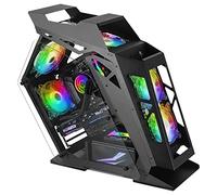 Mars Gaming MC61, Boîtier PC Gaming Compact Micro-ATX, 4 Ventilateurs 12cm, ARGB Chroma, Double Vitrage Verre Trempé, Noir