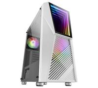 Mars Gaming MC777W, Boîtier PC Gaming ATX, Miroir Infini ARGB, Verre Trempé, 2X Ventilateurs 120mm ARGB, Blanc