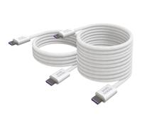 Mars Gaming MCA-100X2 Pack 2 Câbles USB-C Magnétiques 100W PD 3.0 Blanc | Puces E-Marker, QC 2.0, AFC, PPS, SCP et FCP, Adaptateur USB-A Inclus, Nylon Tressé Renforcé, 480 Mbps, USB 2.0, USB-C