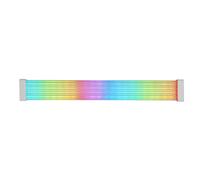 Mars Gaming MCA-16X, Câble d'Alimentation ARGB 16PIN (8+8) PCIe pour Carte Graphique, LED Ultra-lumineuses, Éclairage ARGB Synchronisé, Câble Monocouche Silicone Flexible avec Bande Lumineuse Latérale