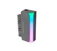 Mars Gaming MCA-L24, Adaptateur ATX 24 PIN à 90°, Eclairage 5V 3-PIN ARGB, Adaptateur d'alimentation pour Carte Mère, Installation Plug & Play, Compatibilité Universelle, Noir