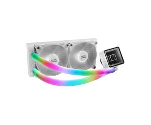 Mars Gaming MCA-WT Kit de 2 Tuyaux ARGB Silicone Blanc 33cm, Diamètre 10-12mm, 30 LED, Compatible Contrôleurs et Cartes Mères ARGB 5V, 9W
