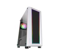 Mars Gaming MCARTW Boîtier PC Midi Tower Blanc, Acrylique/Verre Trempé, ATX/Micro ATX/Mini-ITX, 1x120mm ARGB, USB 3.2 Gen 1, Ventilateurs 120/240mm, Long. max GPU 309mm