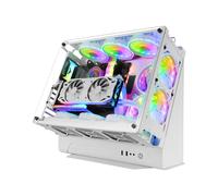 Mars Gaming MCBW Boîtier PC Tower Blanc, Verre Trempé, ATX/Micro-ATX/Mini-ITX, USB 3.2, Refroidissement Liquide, GPU 455mm, Radiateur 360mm
