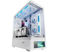 Mars Gaming Boîtier Moyen Tour ATX MC-LCD Pro avec panneaux vitrés Blanc