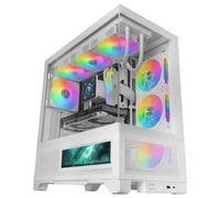 Mars Gaming – Boîtier Gaming ATX MC-LCDX – Écran IPS 9,16" – Verre trempé, Double chambre – Blanc