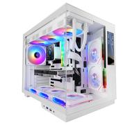 Mars Gaming MCMIRAGEW - Boîtier PC Midi Tower Blanc, Écran IPS 7.2", ATX/micro ATX/Mini-ITX, 1x 3.5", 3x 2.5", USB 3.2 Gen 1/Gen 2 Type-C, Ventilateurs 120/140mm, Refroidissement liquide