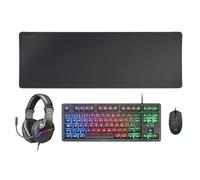 Pack Gamer 4en1 (Clavier/Souris/Casque/Tapis) Mars Gaming MCP-RGB3 (Noir)