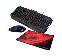 Mars Gaming MCP118, Combo Gamer RGB Clavier, Souris et Tapis de Souris, Portugais, Noir