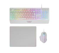 Combo 3en1 MCP124, Clavier, Souris, Tapis de souris, Espagnol, Blanc