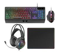 Mars Gaming MCP124PRO clavier Souris incluse USB AZERTY Français Noir