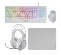 Mars Gaming MCP124PRO clavier Souris incluse USB QWERTY Espagnole Blanc