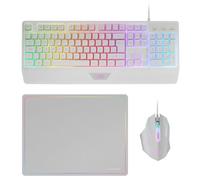 Mars Gaming MCP124W clavier Souris incluse USB QWERTY Espagnole Blanc