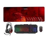 Pack Gamer 4en1 Mars Gaming (Clavier/Souris/Casque/Tapis) MCPRGB2 RGB (Noir)