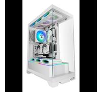 Mars Gaming MCPRISMAW Boîtier PC Midi Tower Blanc - ATX/Micro ATX/Mini-ITX - 2x 3.5" + 2x 2.5" - Vent. arrière 120mm, Haut 120/140mm, Bas 120mm - USB 3.2 Gen 1