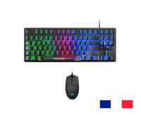 Mars Gaming MCPTKLFR clavier Souris incluse USB Français Noir