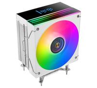 Mars Gaming MCPU-LCD, Disipateur CPU 300W TDP, 6x Heatpipes HCT, Ventilateur 120mm, Écran LCD, ARGB Dual Zone Infinity Mirror, Noyau de Cuivre Hyperbalancé, Compatibilité Intel et AMD, Blanc
