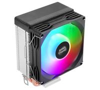 Mars Gaming MCPU-X2, Dissipateur CPU 150W TDP, 2x Heatpipes, Ventilateur PWM FDB, Éclairage FRGB, Design Compact SFF/Mini-ITX, Ailettes en Aluminium, Refroidisseur PC compatible Intel et AMD, Noir