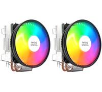 Mars Gaming MCPUARGB, Ventirad pour CPU 130W TDP, 2 Heatpipes HCT, Ventilateur 90mm Auto CHROMA RGB, PWM Silencieux, Multisocket Intel & AMD (Lot de 2)
