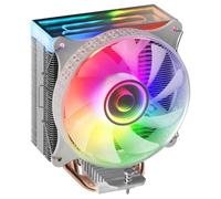 Mars Gaming MCPUVRW, Ventirad pour CPU, Double Miroir Infini ARGB, 4 Heatpipes HCT, TDP 180W, Ventilateur PWM Ultra-silencieux 12cm, Blanc