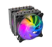 Mars Gaming MCPUXT, Ventirad CPU Double Tour, Refroidissement Double Tour, 6 Heatpipes HCT, TDP 300W, 2 Ventilateurs ARGB PWM 12 cm, Noir