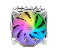 Mars Gaming MCPUXTW, Ventirad CPU Double Tour, Refroidissement Double Tour, 6 Heatpipes HCT, TDP 300W, 2 Ventilateurs ARGB PWM 12 cm, Blanc