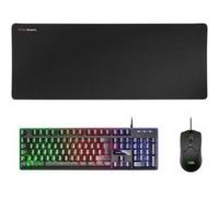 MARS GAMING MCPX - Clavier, souris et tapis de souris - full size - backlit - USB - AZERTY - Français - commutateur : H-Mech - noir Noir G