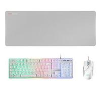 MARS GAMING MCPX - Clavier, souris et tapis de souris - full size - backlit - USB - QWERTY - Portugais - commutateur : H-Mech - blanc G