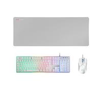 MARS GAMING MCPX - Clavier, souris et tapis de souris - full size - backlit - USB - QWERTY - Portugais - commutateur : H-Mech - blanc G