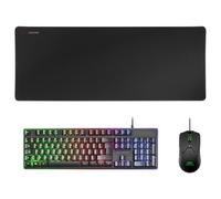 Mars Gaming Combo Clavier et Souris MCPXBFR H-Mech, Souris ultralégère, Tapis XXL Noir