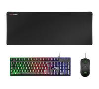 Mars Gaming – Combo MCPXBPT Clavier H-Mech rétroéclairé Souris 10000 DPI Tapis XXL Portugais Noir