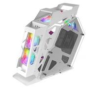 Mars Gaming MCV-One, Boîtier Gaming ATX, Double Verre Trempé Continu, Ventilateur FRGB 12cm, Structure à Double Chambre, Moyen-Tour PC Compact, Support Refroidissement Liquide jusqu'à 240mm, Blanc