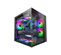 Mars Gaming MCV-ONE Midi Tower PC Noir ATX microATX Mini-ITX, Acier Verre Trempé, 1x120mm AR, USB 3.2 Gen 1, Baies 3.5"/2.5", Long. GPU 334mm