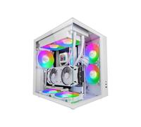 Mars Gaming MCV-ONEW Boîtier PC Midi Tower Blanc, Acier/Verre Trempé, ATX/micro ATX/Mini-ITX, 1x120mm AR, USB 3.2 Gen 1, Refroidissement liquide.