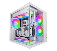 Mars Gaming Boîtier gaming ATX MCV-One, verre trempé continu, FRGB 12 cm, double chambre, blanc