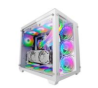 Tour XXL E-ATX MCV3 Blanc Fenêtre Frontale et Latérale en Verre Trempé