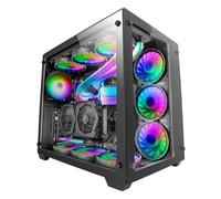 Mars Gaming MCV3, Boîtier Gaming Custom XXL E-ATX, Fenêtres Latérales et Frontales en Verre Trempé, Structure Modulaire Double Chambre, Noir