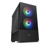 Mars Gaming MCZ, Boîtier PC Gaming Micro-ATX/Mini-ITX, Compact avec 2 Ventilateurs FRGB, Panneau Avant Mesh, Double Chambre, Support Refroidissement Liquide, Noir