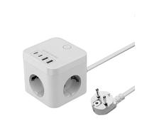 Mars Gaming MD-CUBE35, Powercube Multifonction Compact, 3x Prises SCHUKO + 2x USB-C + 2x USB-A, Charge Rapide PD 35W, Technologie GaN, Câble 1.8m, Bouton ON/OFF et Indicateur LED, 9 Protections, Blanc