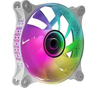 Mars Gaming MF-3D Blanc, Ventilateur ARGB 360° 12cm, Miroir Infinity 3D, Système Anti-vibration, Ultra-silencieux, Compatibilité Totale