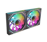 MARS GAMING MF-3DPROX2R, Kit de 2 Ventilateurs 120mm, Pales Inversées, Éclairage ARGB Triple Miroir Infini 360°, Contrôle PWM, Roulements FDB, Ventilateurs PC avec Compatibilité Totale ARGB, Noir