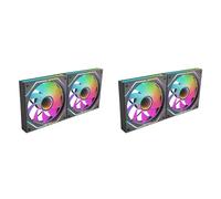 Mars Gaming MF-3DPROX2R, Kit de 2 Ventilateurs 120mm, Pales Inversées, Éclairage ARGB Triple Miroir Infini 360°, Contrôle PWM, Roulements FDB, Ventilateurs PC avec Compatibilité Totale ARGB, Noir