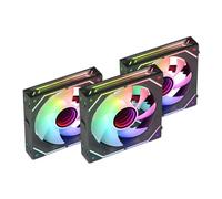 Mars Gaming MF-LINKFINITYKIT Noir, Kit 3 Ventilateurs Modulaires PWM 120mm, Système de Connexion LINKFINITY, Ã‰clairage Infinity Mirror ARGB 360° et Contrôleur ARGB, Ultra-silencieux 12dB