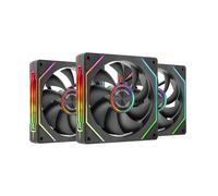 Mars Gaming MF-LINKFINITYKIT2, Kit 3x Ventilateurs Modulaires PWM 12cm, Éclairage ARGB Infinity Mirror, Système Modulaire LINKFINITY, Connexion Magnétique, Configuration Flexible 2+1 Sans Câble, Noir