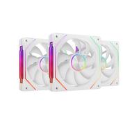 Mars Gaming MF-LINKFINITYKIT2, Kit 3x Ventilateurs Modulaires PWM 12cm, Éclairage ARGB Infinity Mirror, Système Modulaire LINKFINITY, Connexion Magnétique, Configuration Flexible 2+1 Sans Câble, Blanc